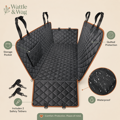 Wattle & Wag- Back Seat Dog Cover