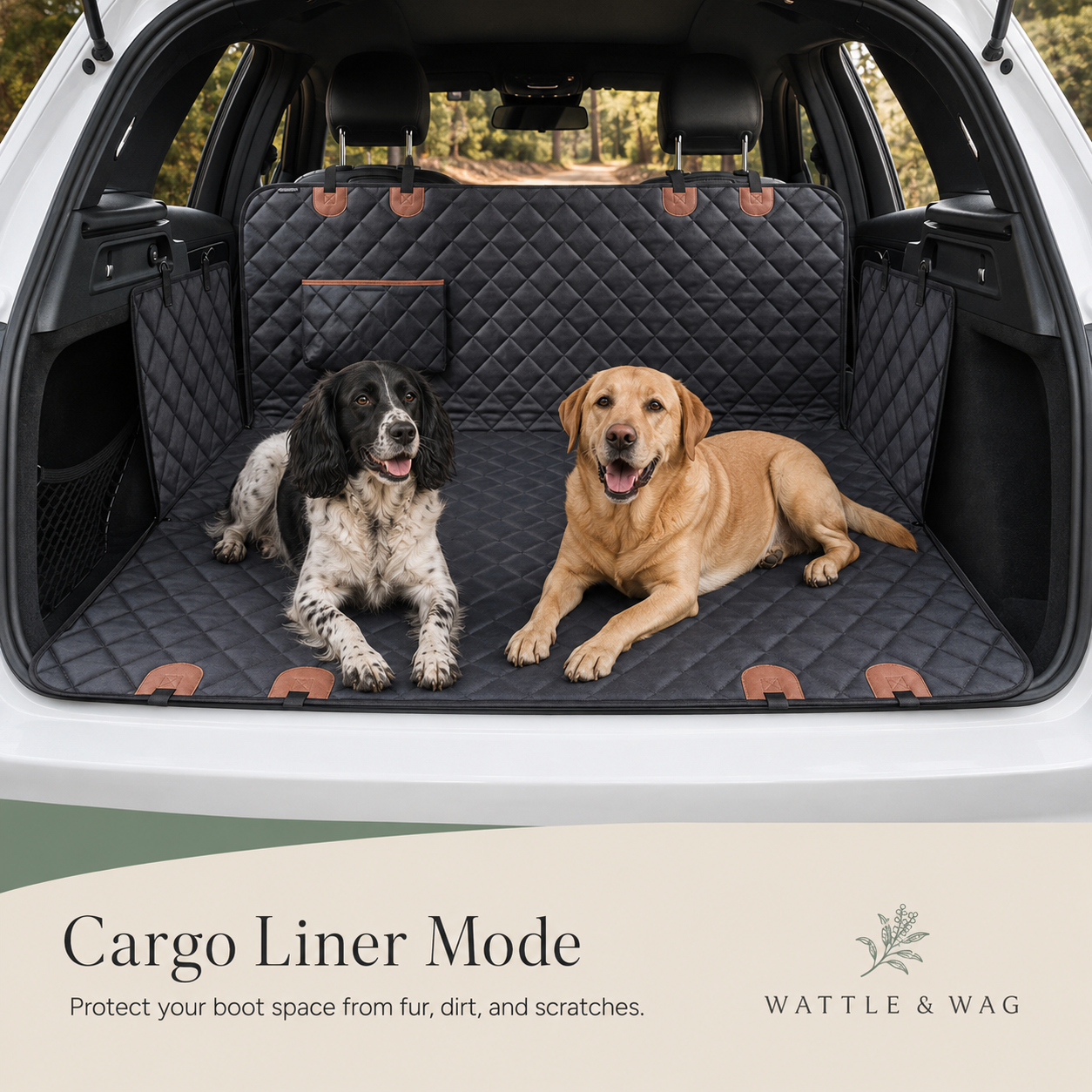 Wattle & Wag- Back Seat Dog Cover